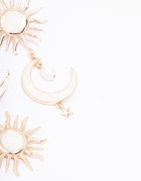 Gold Celestial Marble Drop Earrings - link has visual effect only