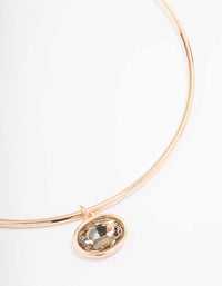 Gold Oval Facet Stone Choker - link has visual effect only