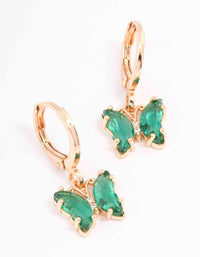 Gold Small Butterfly Huggie Earrings - link has visual effect only
