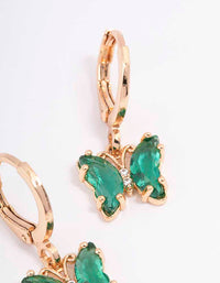 Gold Small Butterfly Huggie Earrings - link has visual effect only