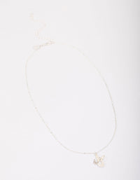 Silver Plated Butterfly Trio Pendant Necklace - link has visual effect only