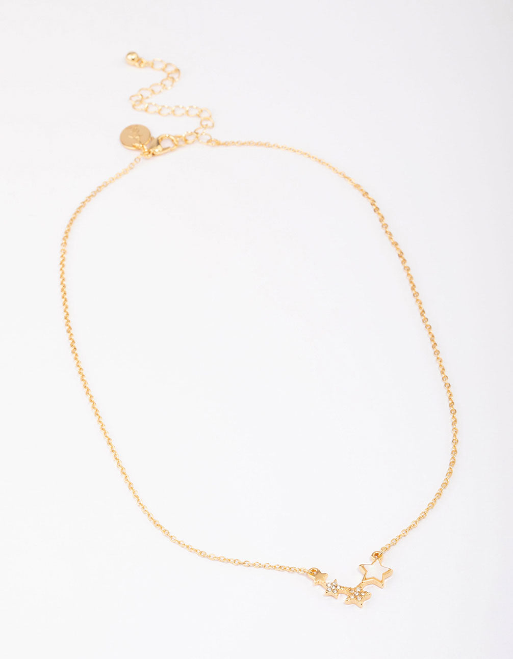Gold Plated Star Trail Cubic Zirconia Pendant Necklace