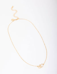Gold Plated Interlocked Heart Pendant Necklace - link has visual effect only