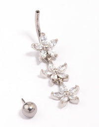 Surgical Steel Triangular Flower Drop Belly Piercing - link has visual effect only