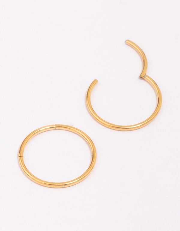 Gold Plated Surgical Steel Sleeper Hoop Earrings 16mm