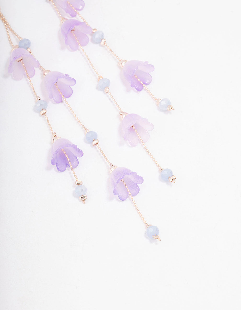Rose Gold Lilac Butterfly Ombre Drop Earrings