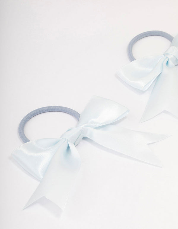 Blue Medium Bow Hair Tie Pack