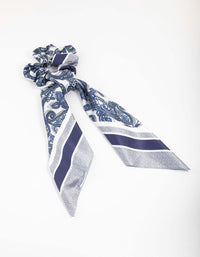 Blue Fabric Paisley Satin Scarf - link has visual effect only