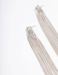 Silver Swirl Cup Chain Drop Earrings - link has visual effect only