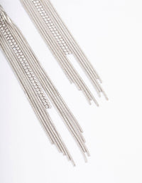 Silver Swirl Cup Chain Drop Earrings - link has visual effect only