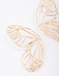 Gold Butterfly Wing Stud Earrings - link has visual effect only