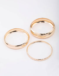 Gold Mixed Molten Gold Bangle 3-Pack - link has visual effect only