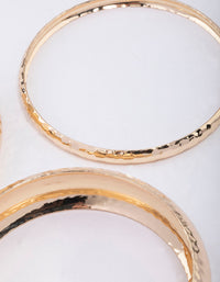 Gold Mixed Molten Gold Bangle 3-Pack - link has visual effect only