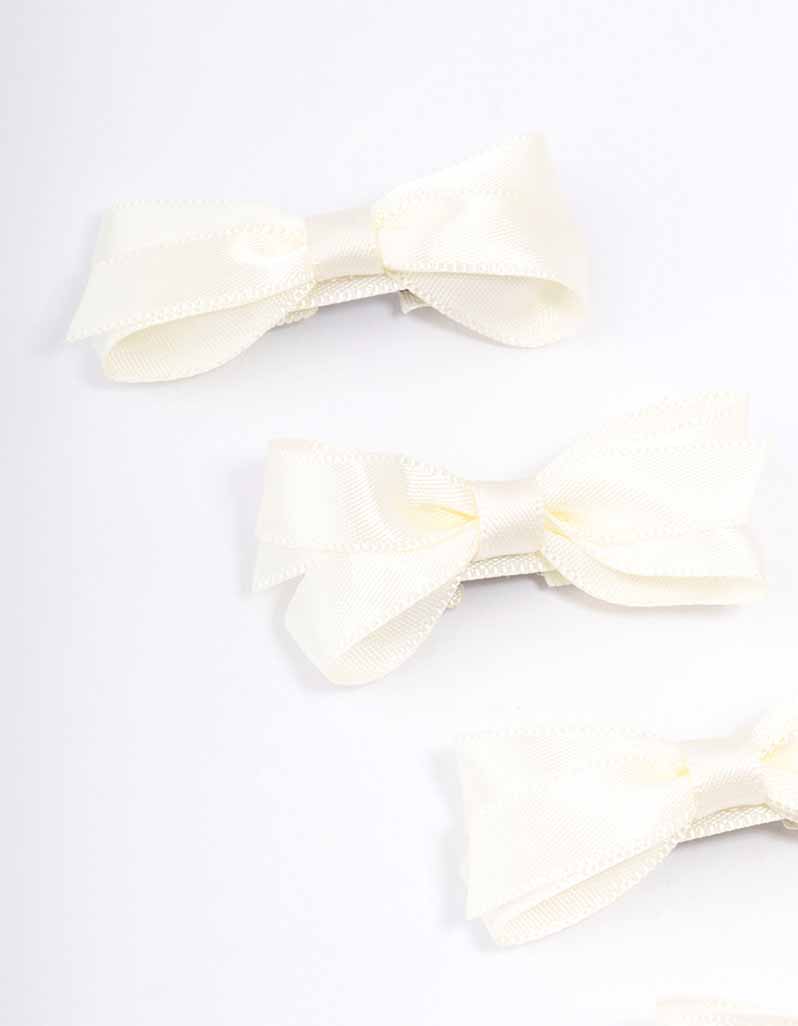 White Mini Hair Bows 5-Pack