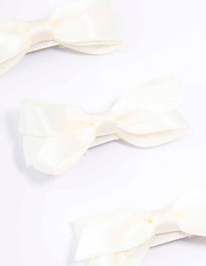 White Mini Hair Bows 5-Pack