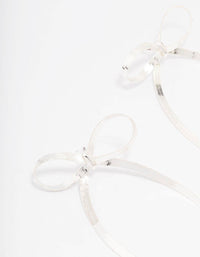 Silver Snake Chain Bow Drop Earrings - link has visual effect only
