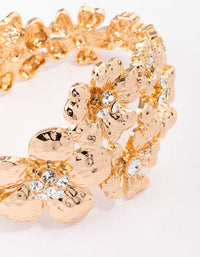 Gold Large Floral Bracelet - link has visual effect only