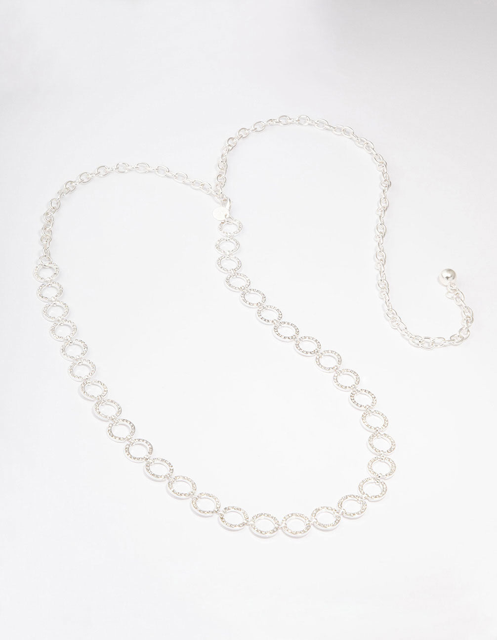 Silver Mini Open Diamante Circle Belt