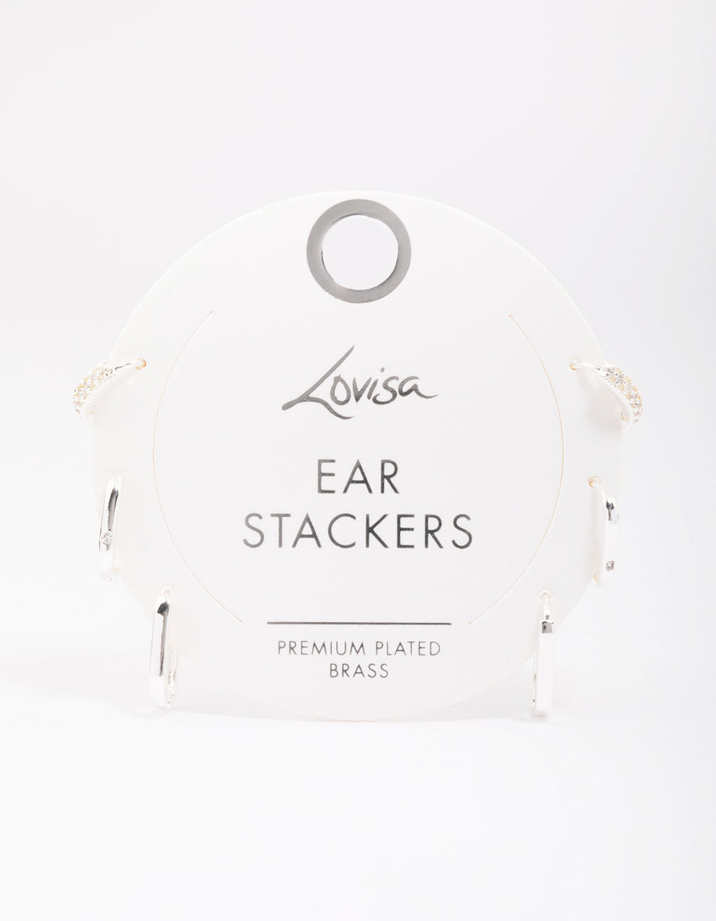 Silver Plated Brass  Clean Pave Earring 3-Pack
