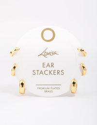 Gold Plated Brass Graduating Hoop Earring 3-Pack - link has visual effect only