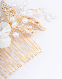 Gold Pearl Flower Vine Hair Comb - link has visual effect only