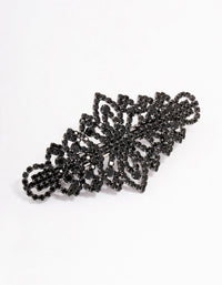 Black Ornate Diamante Hair Clip - link has visual effect only