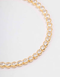 Gold Plated Brass Single Classic Tennis Bracelet - link has visual effect only