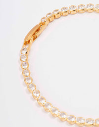 Gold Plated Brass Single Classic Tennis Bracelet - link has visual effect only