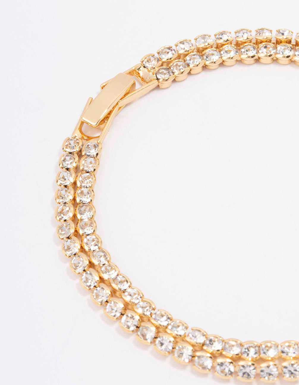 Gold Plated Brass Double Classic Tennis Bracelet