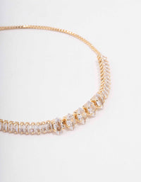 Gold Plated Brass Marquise Baguette Bracelet - link has visual effect only