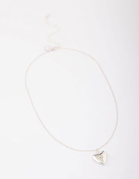 Silver Heart Locket Pendant Necklace - link has visual effect only