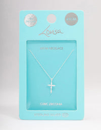 Sterling Silver Cubic Zirconia Marquise Cross Necklace - link has visual effect only