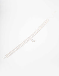 Silver Cubic Zirconia Solitaire Choker - link has visual effect only