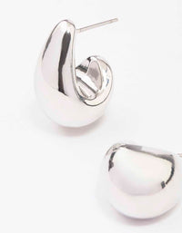 Rhodium Mini Teardrop Huggie Earrings - link has visual effect only