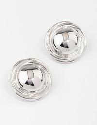 Silver Button Medium Stud Earrings - link has visual effect only
