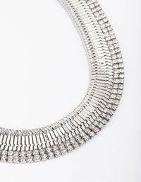 Silver Diamante Statement Necklace - link has visual effect only