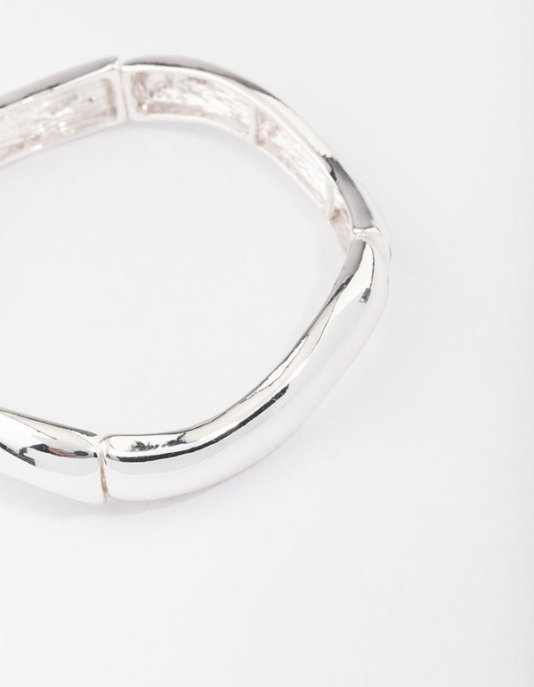Silver Wavy Stretch Bracelet