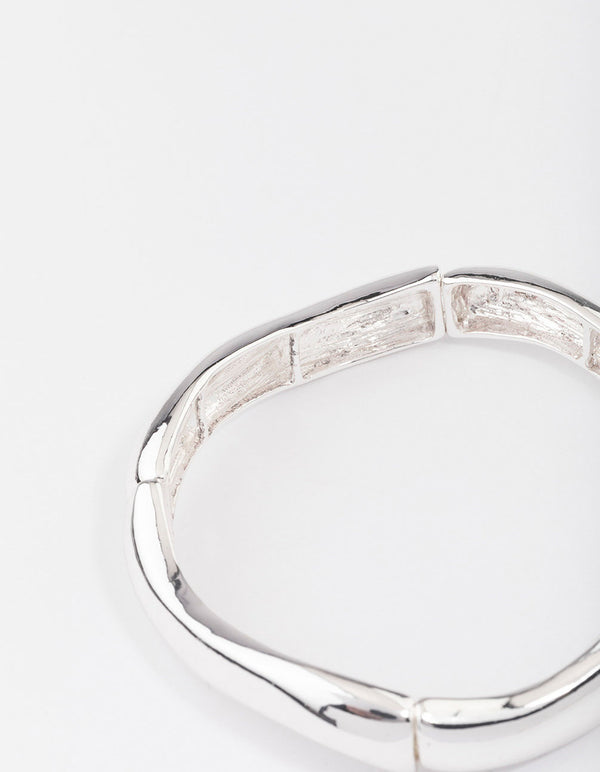 Silver Wavy Stretch Bracelet