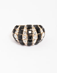 Gold & Black Stripe Bling Ring - link has visual effect only