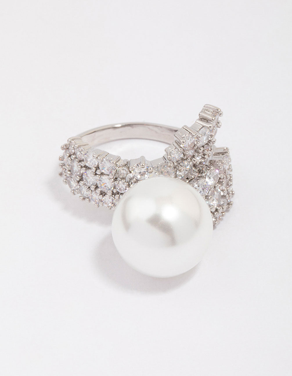 Silver Cubic Zirconia Trail Wrapped Ring