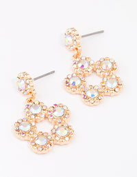 Gold Glistening Flower Drop Earrings - link has visual effect only