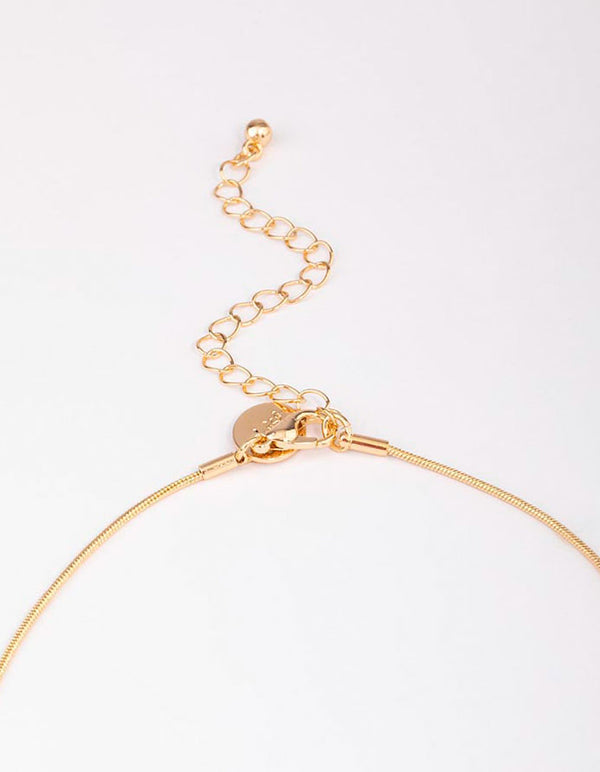 Gold Metal Flower Bolo Necklace