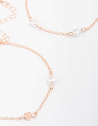 Rose Gold Puffy Heart Bracelet 4-Pack - link has visual effect only