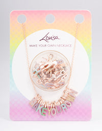 Kids Rose Gold Glitter Letter Make Your Own Necklace Charm Set - link has visual effect only