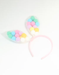 Kids Fabric Pom Pom Bunny Ear Headband - link has visual effect only