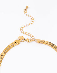 Gold Plated Stainless Steel Flat Curb Chain Necklace - link has visual effect only