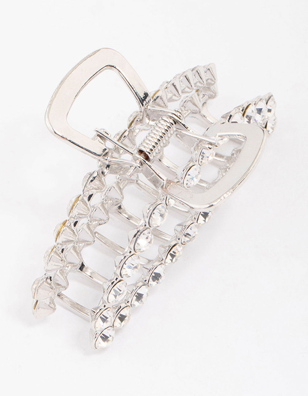 Silver Diamante Arched Hair Claw Clip