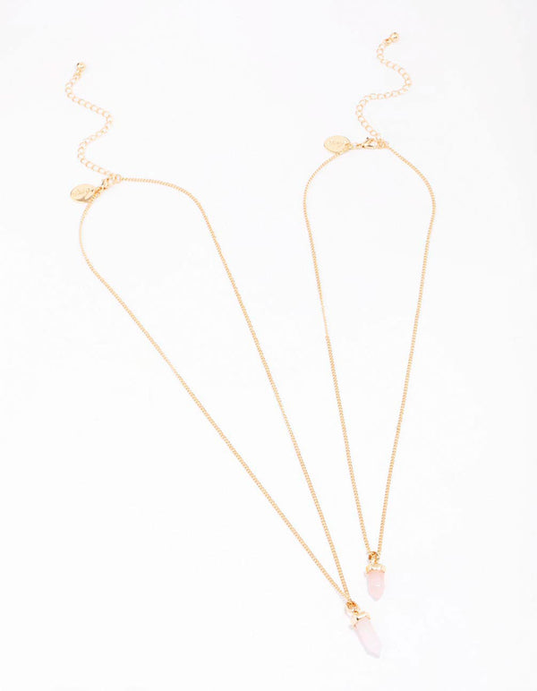 Gold Semi-Precious Shard Necklace Pack