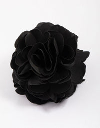Black Fabric Flower Hair Claw Clip - link has visual effect only