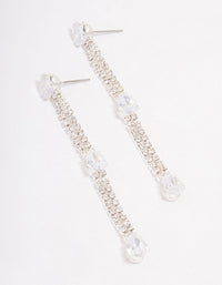 Silver Pear-Shape Cup Chain Drop Earrings - link has visual effect only